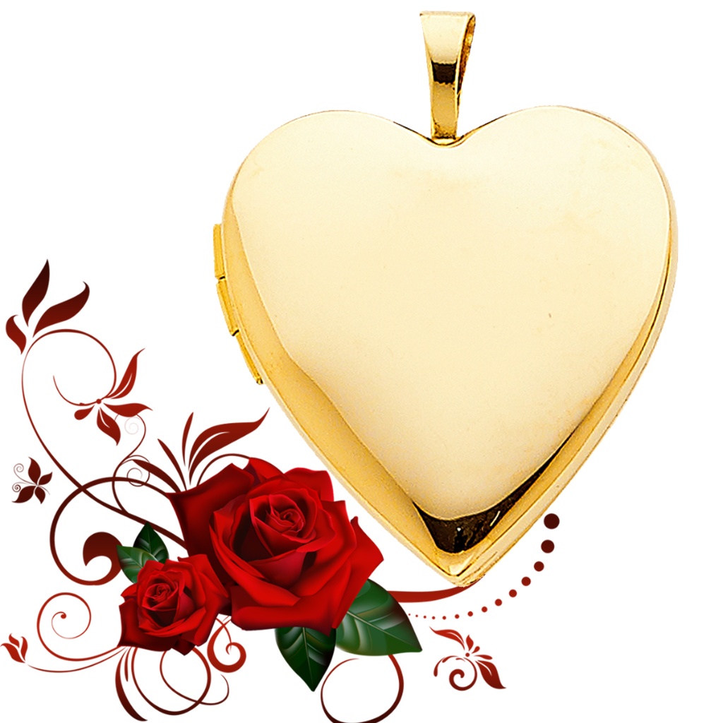 14k Yellow Gold Heart Locket Pendant
